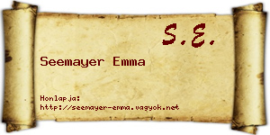 Seemayer Emma névjegykártya